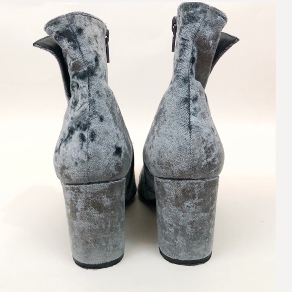 FREE PEOPLE   /leather velvet silver booties - Picture 2 of 6